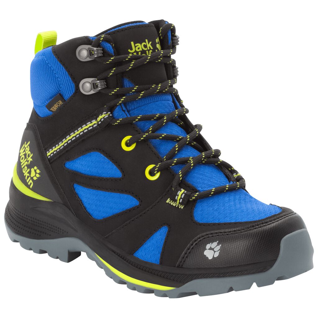 Jack Wolfskin FORCE STRIKER TEXAPORE MID Gyerek Túracipő Fekete/Kék - DTJZGC-167